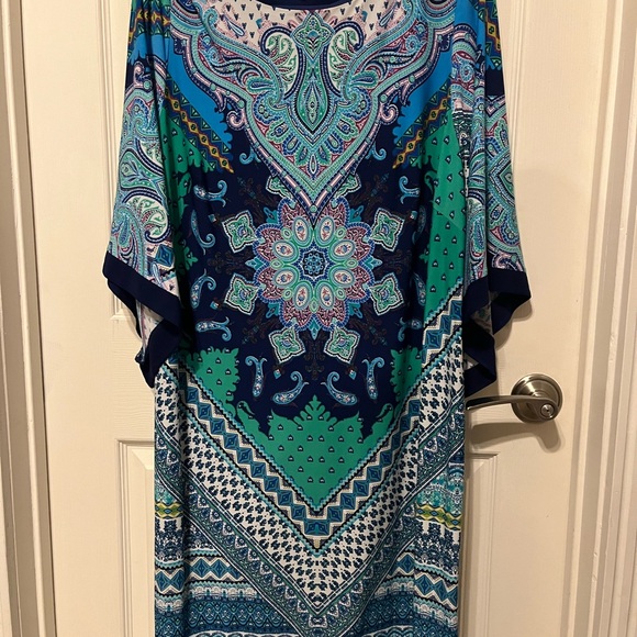 Sandra Darren Dresses & Skirts - Sandra Darren Blue and Green Paisley Dress